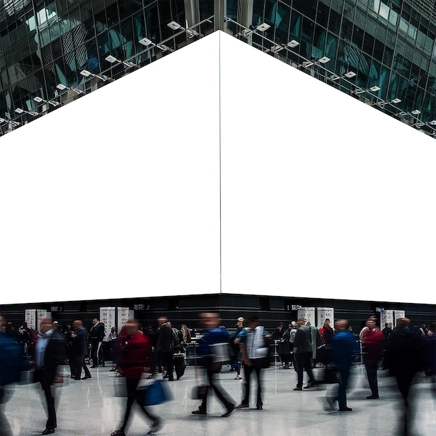 Large billboard inside the airport