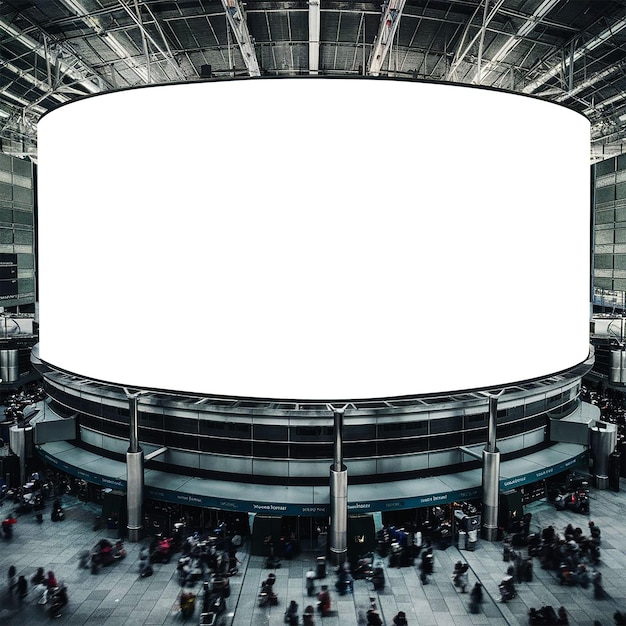 Large billboard inside the airport