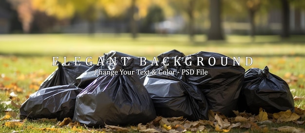 PSD large black plastic trash bags