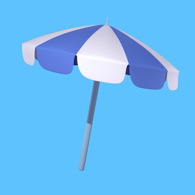 A large blue beach umbrella