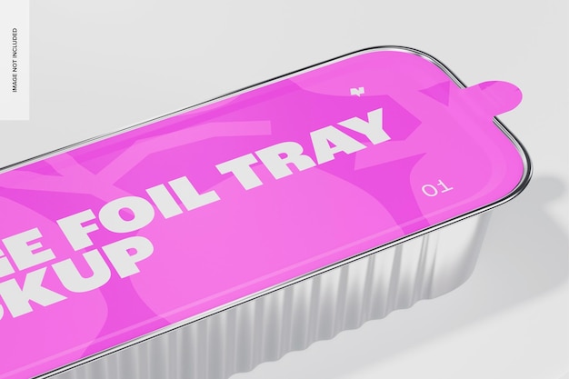 Large Foil Tray Mockup, Close Up