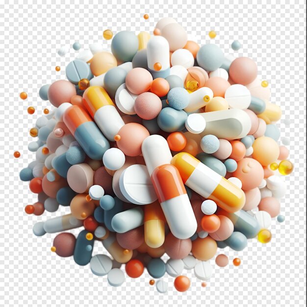 PSD a large group of pills that are arranged in a circle