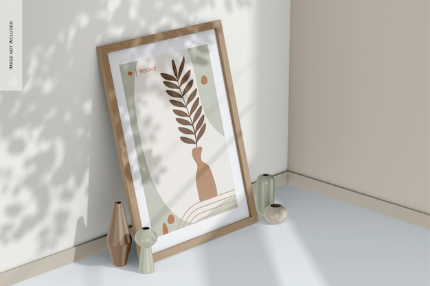 Large Nordic Frame with Passepartout Mockup Perspective