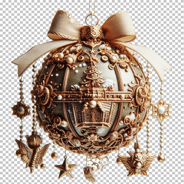 PSD a large ornament with a gold bow on it is decorated with a crown