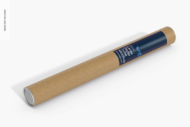 Large Paper Tube with Label Mockup