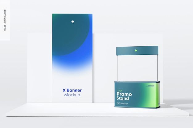 Large Promo Stand Mockup, Left View