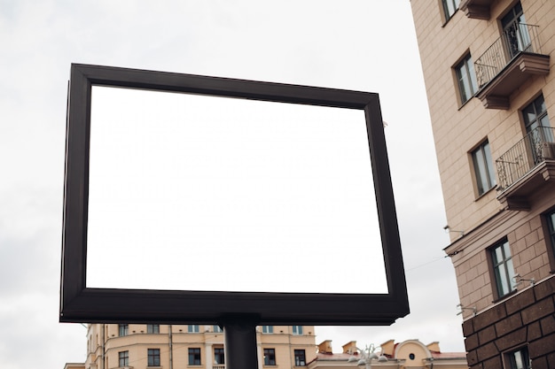 Large shield for outdoor advertising, installed along highways, streets and crowded place