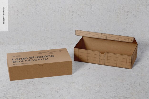 Large Shipping Boxes Mockup