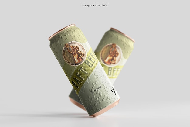 Large Sleek Beer Can Mockup with Condensation Effect