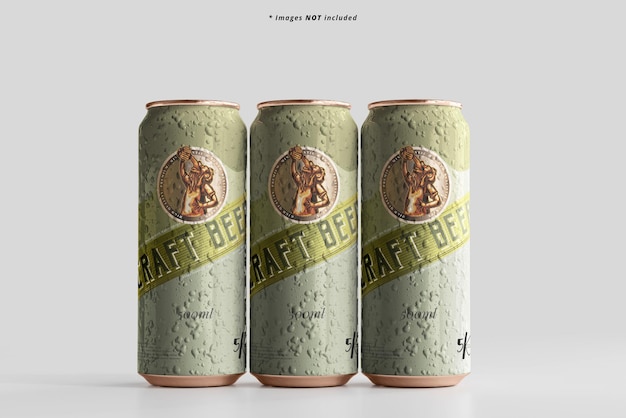 Large Sleek Beer Can Mockup with Condensation Effect