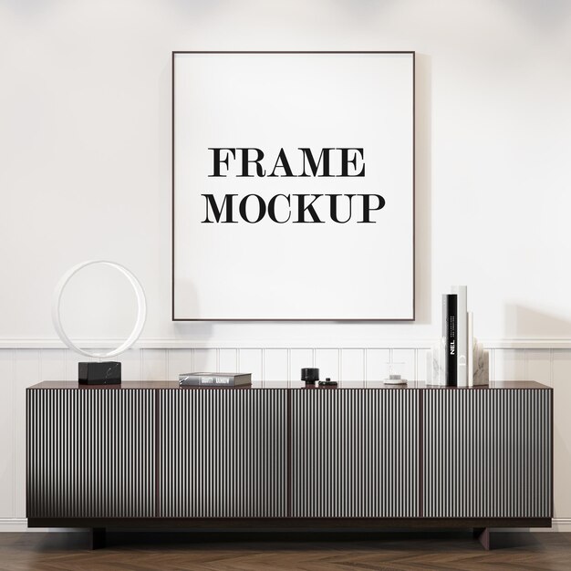 PSD large thin poster frame mockup