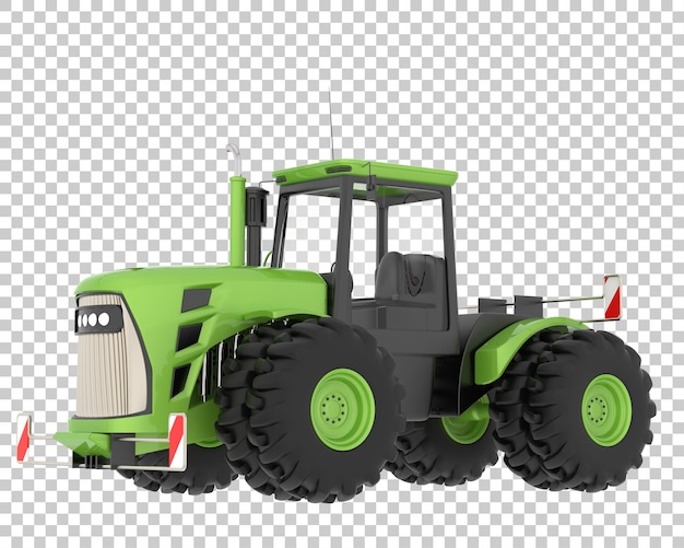 Large tractor on transparent background 3d rendering illustration