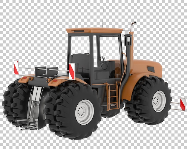 Large tractor on transparent background 3d rendering illustration