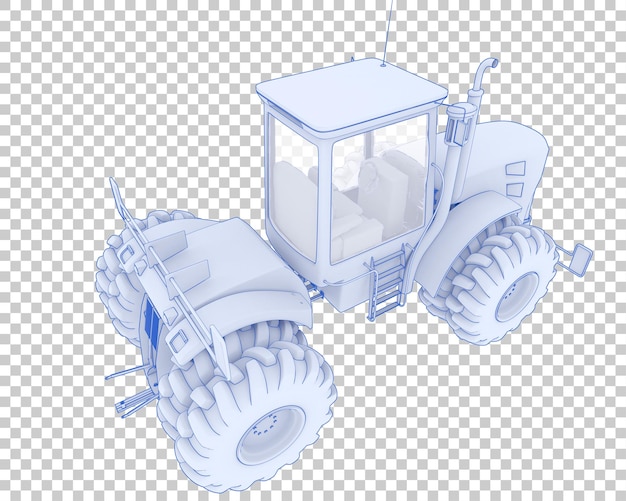 PSD large tractor on transparent background 3d rendering illustration