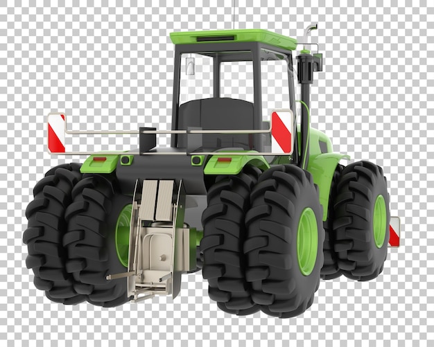 Large tractor on transparent background 3d rendering illustration