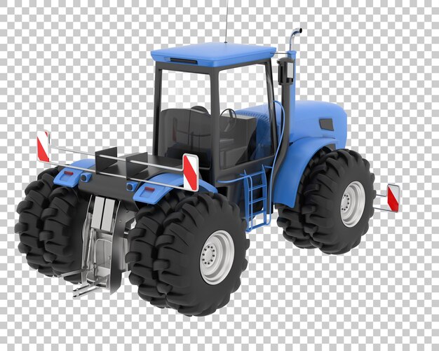 Large tractor on transparent background 3d rendering illustration