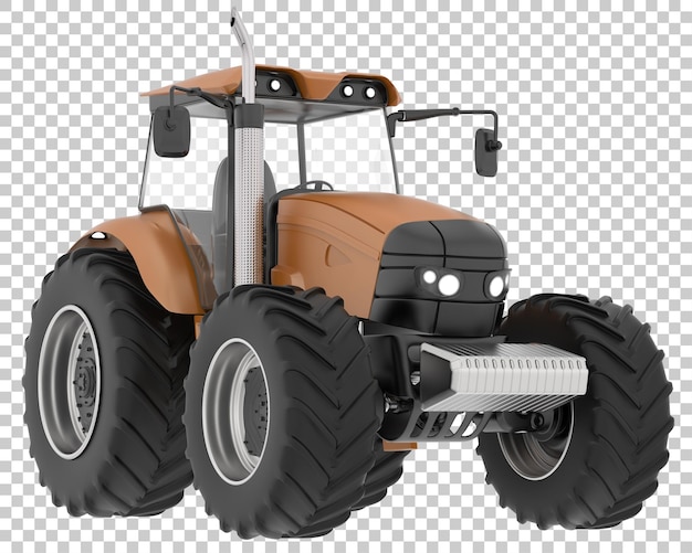 Large tractor on transparent background 3d rendering illustration