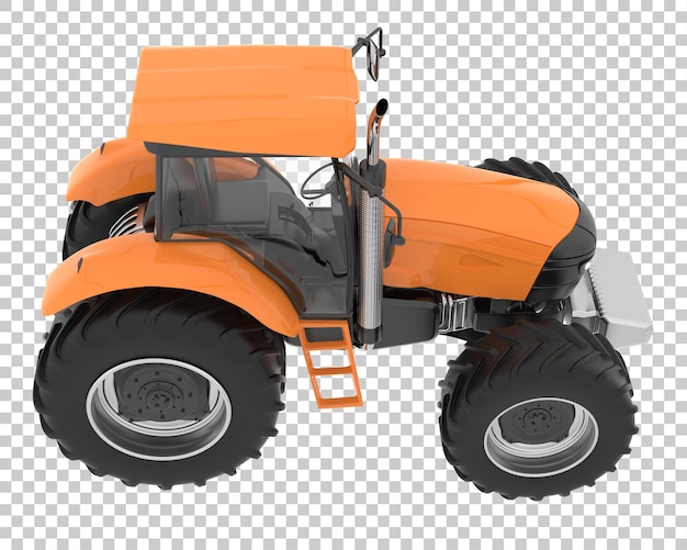 Large tractor on transparent background 3d rendering illustration