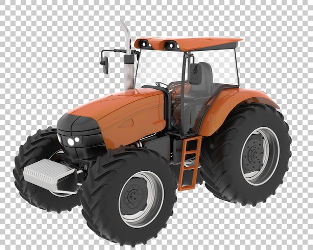 Large tractor on transparent background 3d rendering illustration