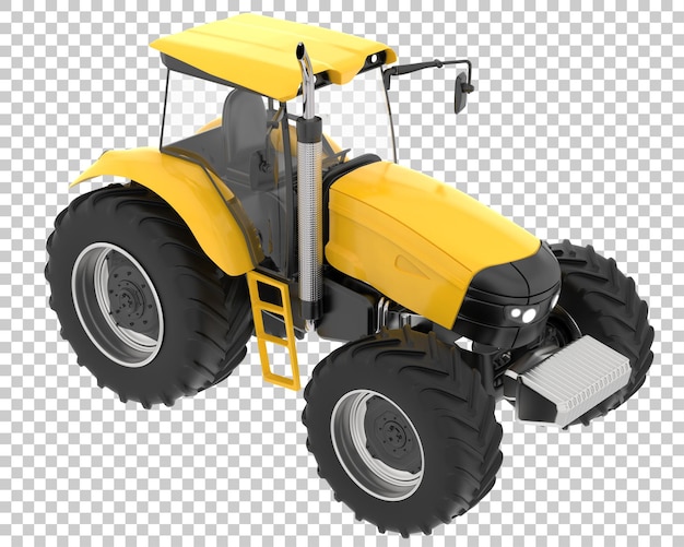 Large tractor on transparent background 3d rendering illustration