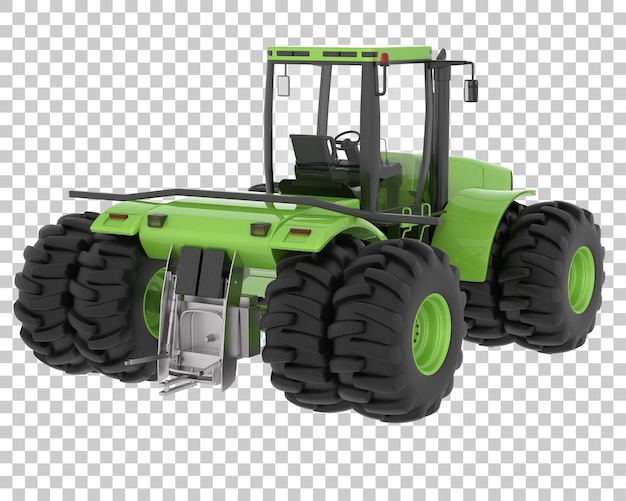 Large tractor on transparent background 3d rendering illustration