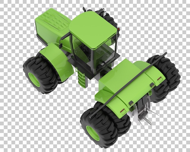 Large tractor on transparent background 3d rendering illustration