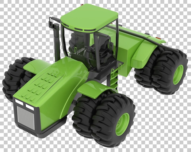 Large tractor on transparent background 3d rendering illustration