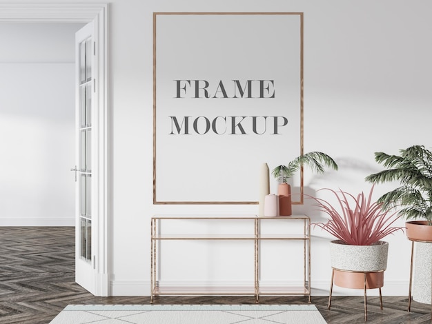 Large wall frame mockup