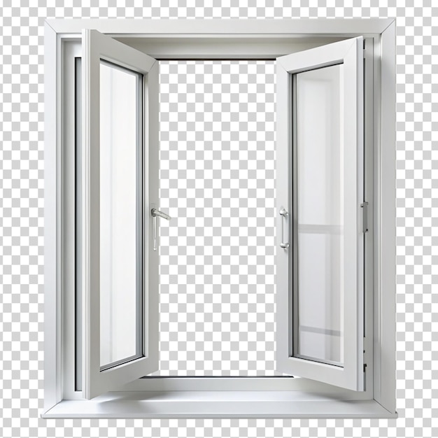 A large white window with a reflection of another window on transparent background