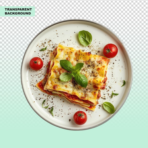 Lasagna isolated on transparent background