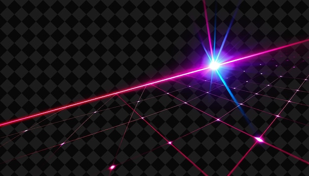 PSD laser grid projects sharply combining bright red and deep blue y2k inspiredthe grid of light form