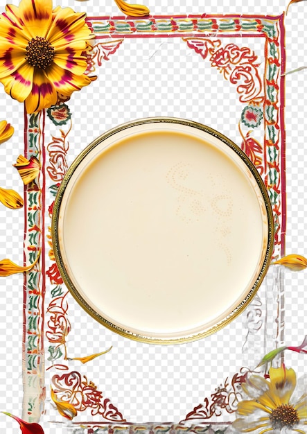 PSD lassi hindu invitation isolated on transparent background