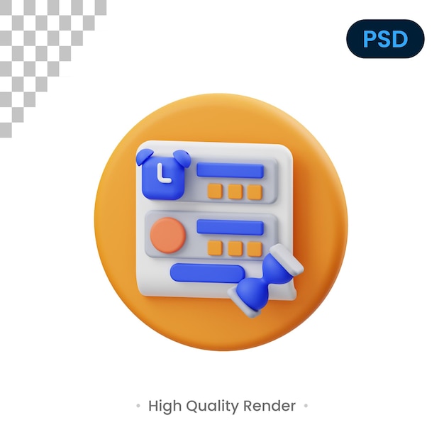 Late 3D Render Illustration Premium Psd