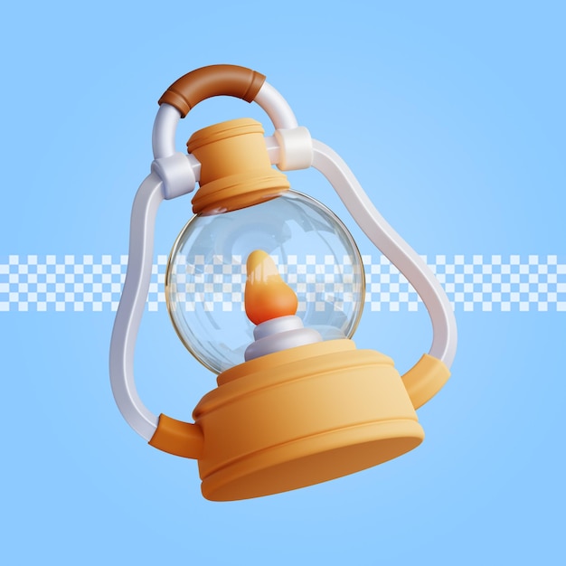 Latern icon 3d render isolated premium psd