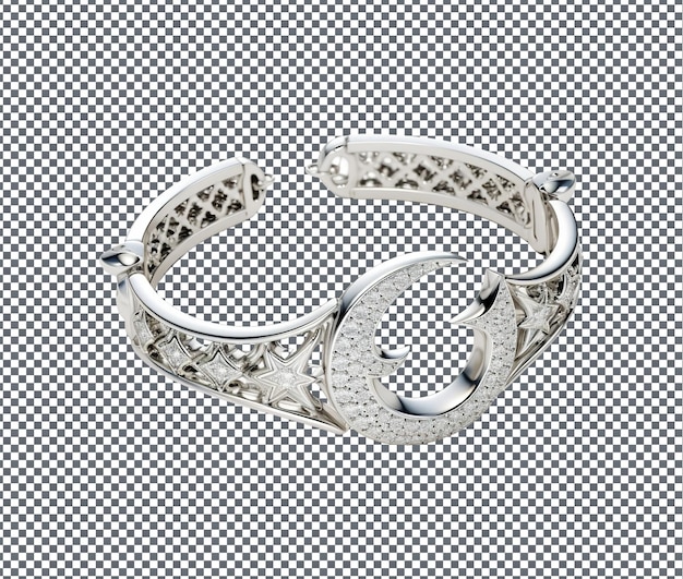 Latest and Beautiful Crescent Moon and Star Bracelet isolated on transparent background