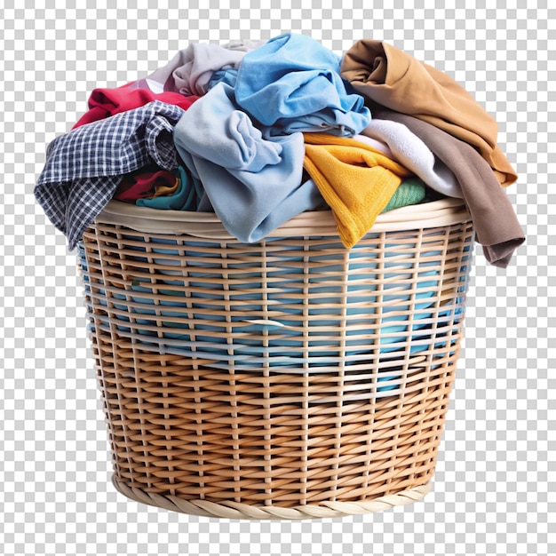 PSD laundry basket clean clothes cleaning chores house isolated on white background