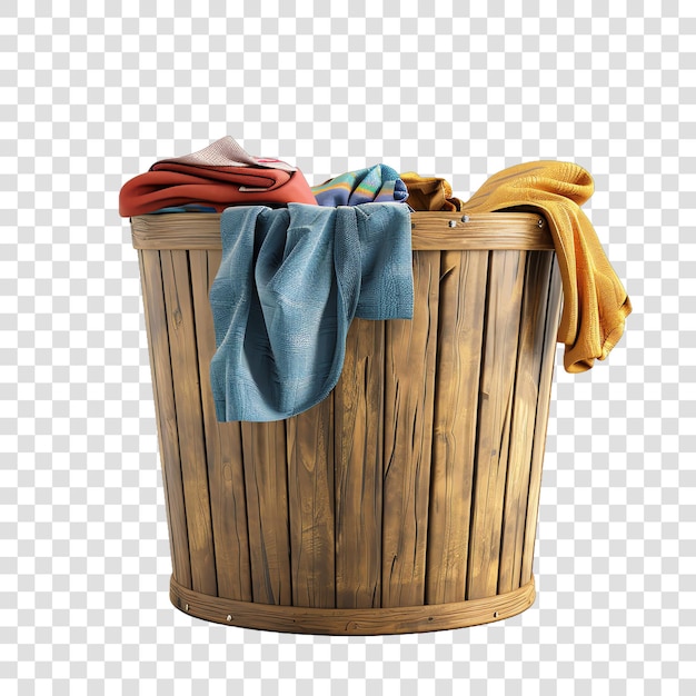 PSD a laundry basket with clothes hanging on it