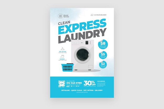 Laundry Service Flyer Template in PSD V1