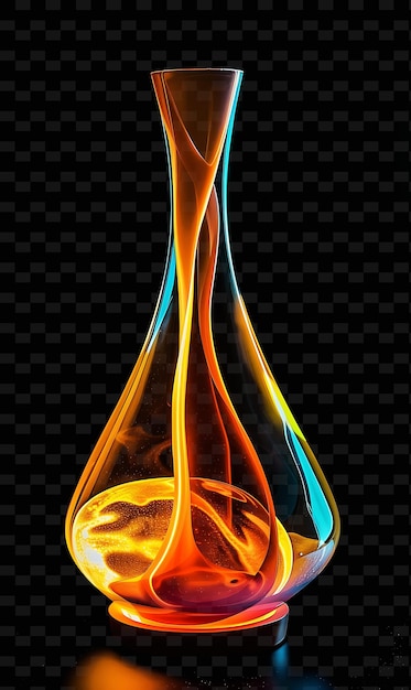 PSD lava lamp glow with fluid motion warm hues inducing psychede png y2k neon light effect design