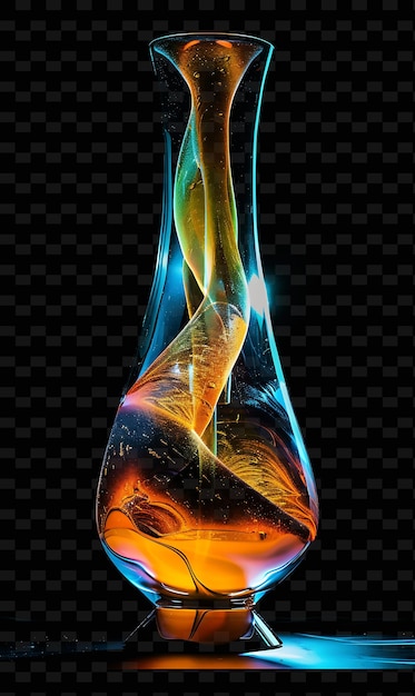 PSD lava lamp glow with fluid motion warm hues inducing psychede png y2k neon light effect design