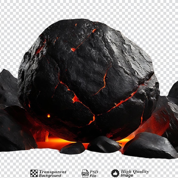 lava stones isolated on transparent background