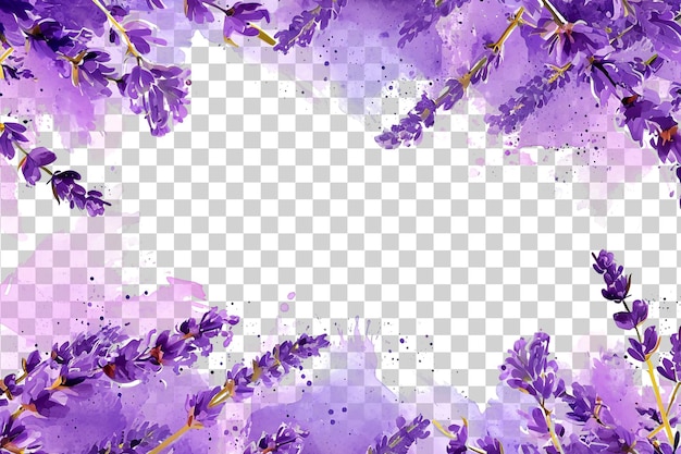 PSD lavender flowers background isolated on transparent background png