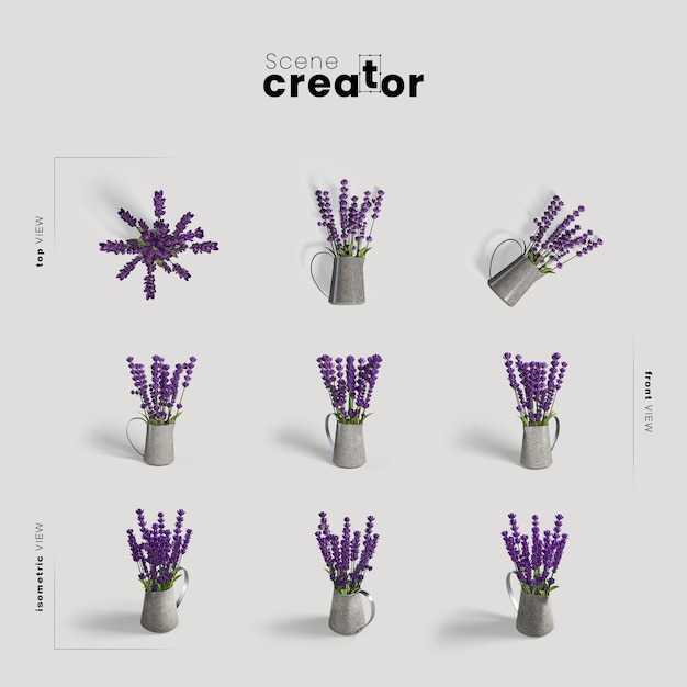 Lavender in vase view of spring scene creator