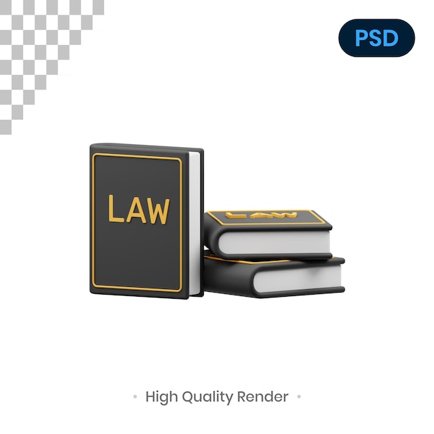 Law Book 3D Render Illustration Premium Psd