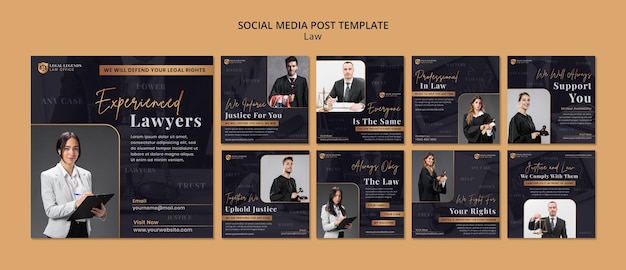 PSD law instagram post design template