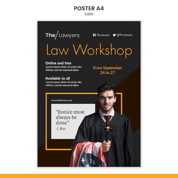 Law template poster design