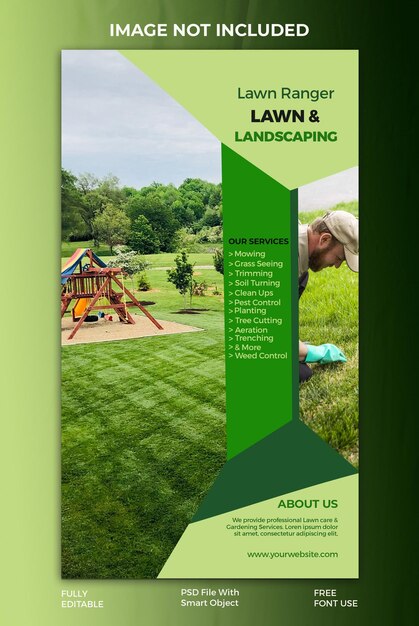 PSD lawn care story template