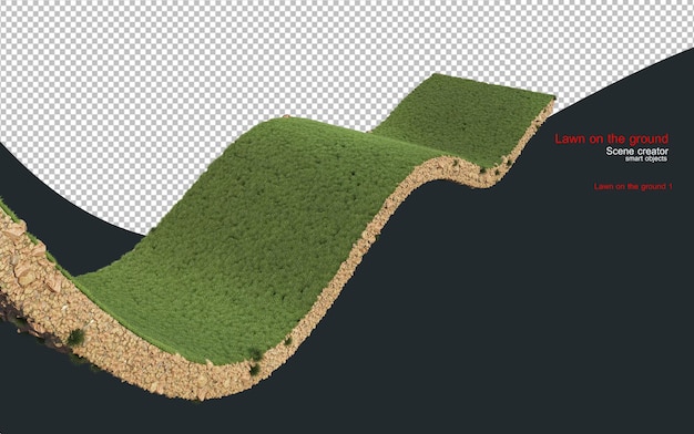 Lawn on different levels of ground