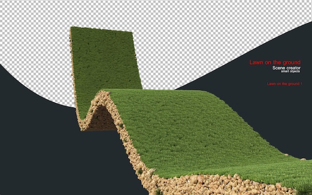 Lawn on different levels of ground