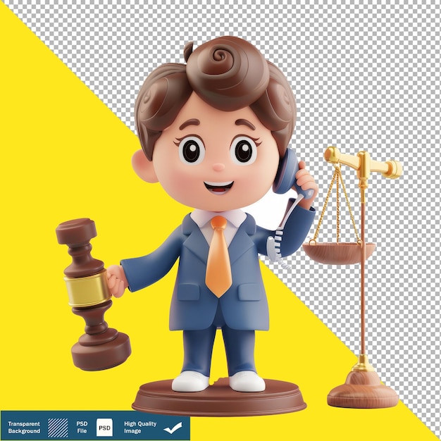 PSD lawyer advising client on phone transparent background png psd